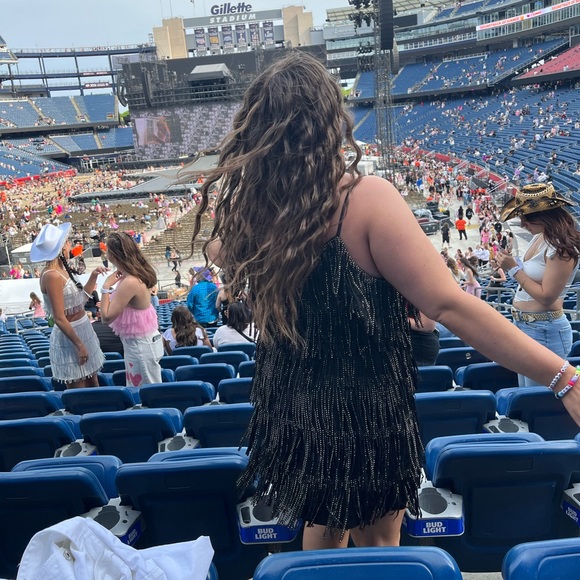 Black and silver fringe mini dress - Picture 3 of 6